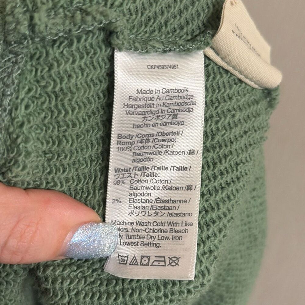 ✨Madewell MWL Airyterry Stitched-Pocket Hthr Versailles Green Sz XS Sweatshorts✨ - Picture 8 of 8